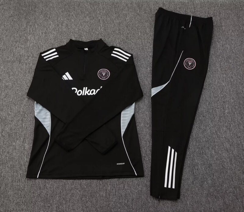 2025/2026 Inter Miami Half-Pull Training Suit Black Football Shirt 1:1 Thai Quality